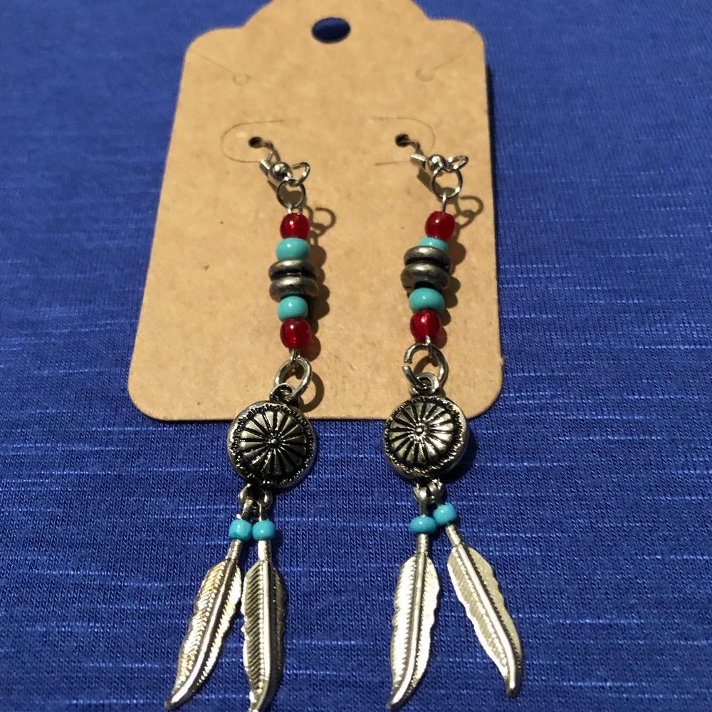 Native American Style Feather Earrings